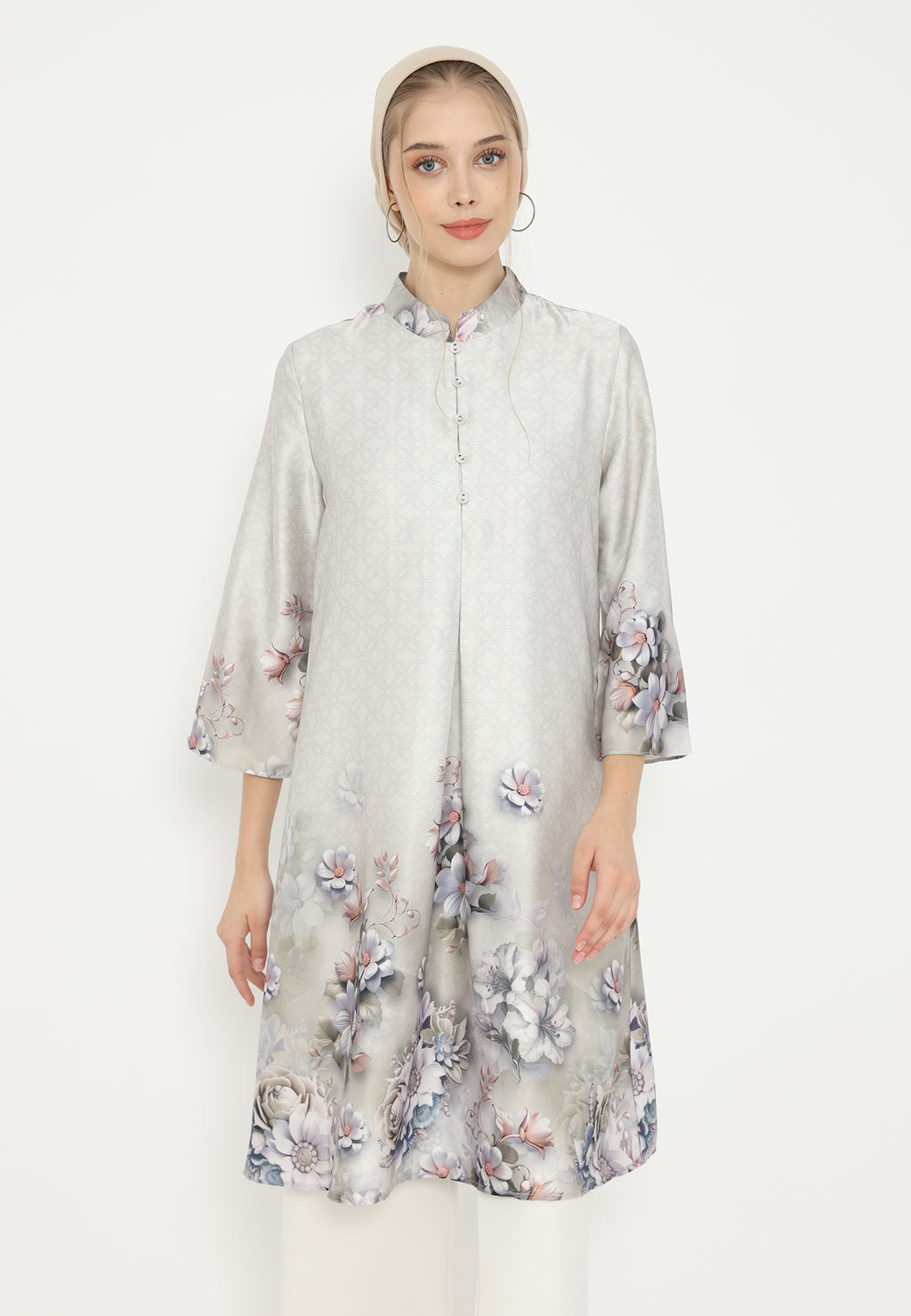 Rosaline Tunic Armany Floral Silk | Green