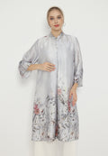 Celestia Floral Tunik Armany Silk Premium | Grey