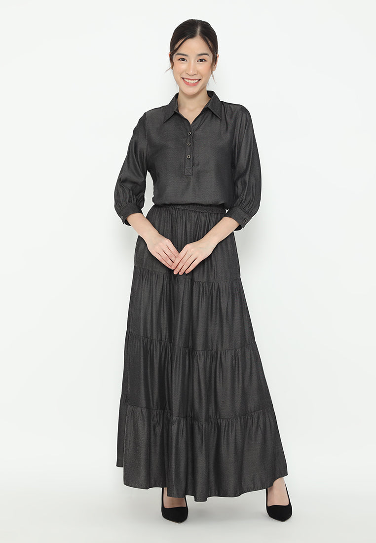 Olaf Soft Denim With V Neck Blouse | Blouse