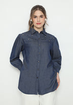 Jeliah Outwear Denim Tops | Navy