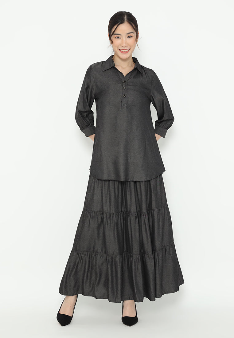 Olaf Soft Denim With V Neck Blouse | Blouse