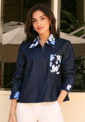 Lunessa Bloom Denim Jacket | Dark Denim