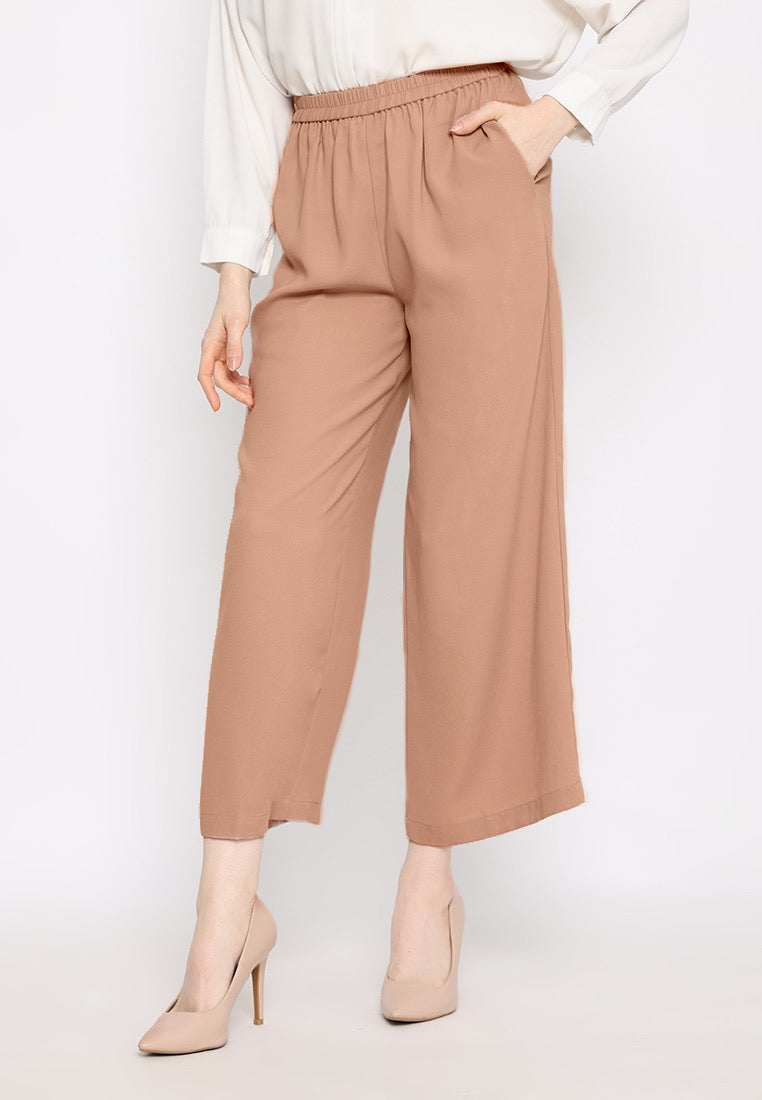Amalia Wide Leg Pants Culotte | Brown