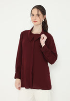 Sonia Draffery Blouse Long Sleeve | Soft Brown And Maroon