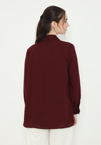 Sonia Draffery Blouse Long Sleeve | Soft Brown And Maroon