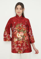 Meilin Blouse Sanghai Armany Silk Red | Arlette By Brilliant Girl