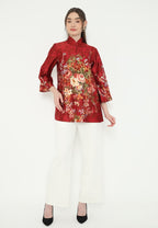 Meilin Blouse Sanghai Armany Silk Red | Arlette By Brilliant Girl