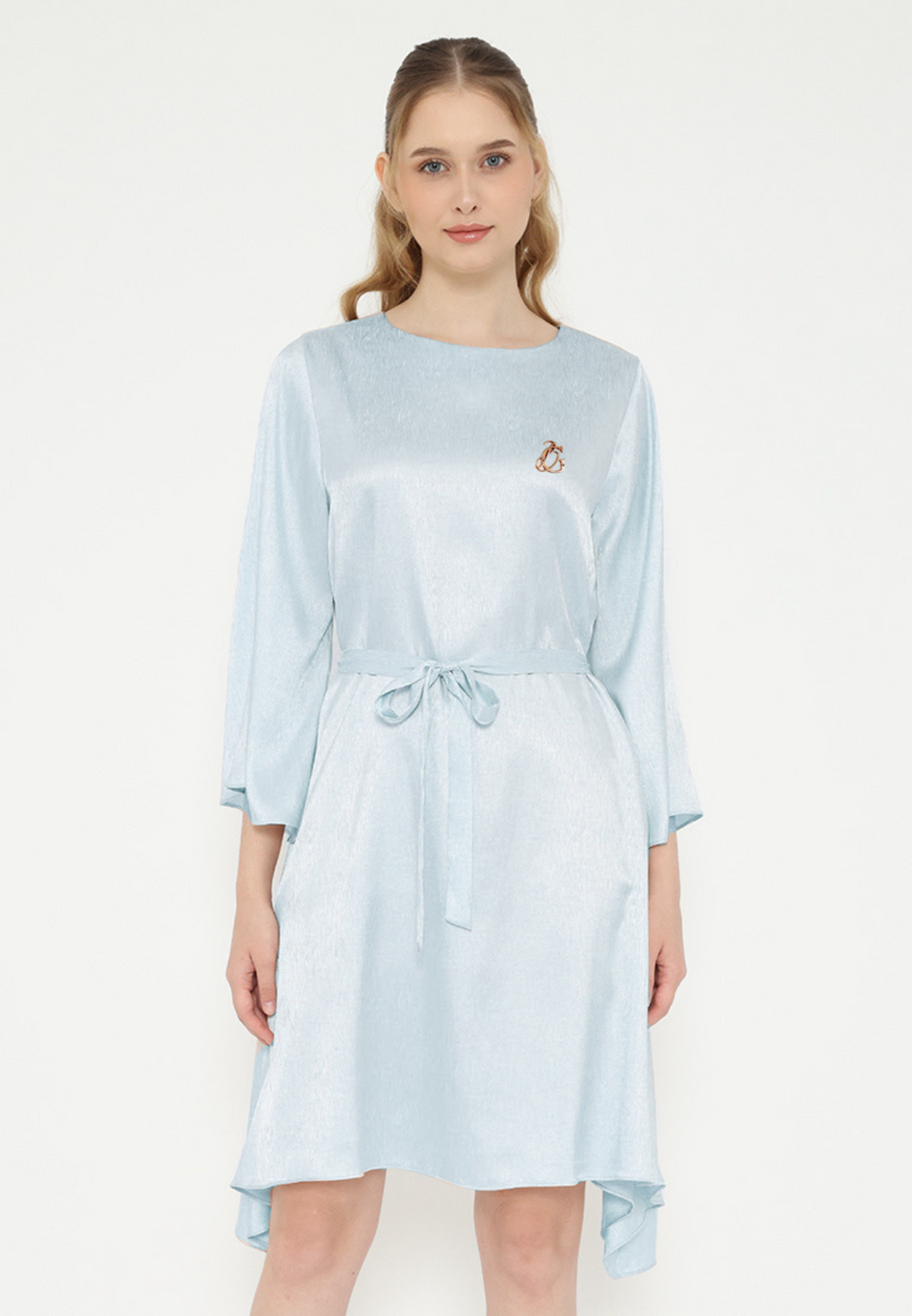 Lilies Satin Midi Dress | Cream
