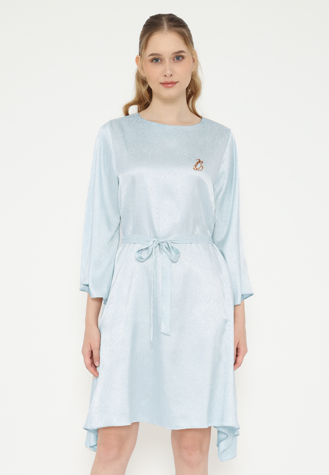 Lilies Satin Midi Dress | Cream