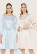Lilies Satin Midi Dress | Cream
