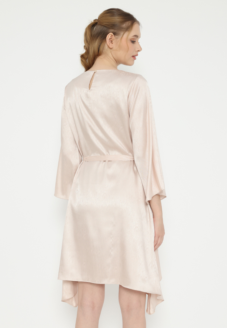 Lilies Satin Midi Dress | Cream