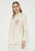 Clara Embroidered Floral Shirt | Cream