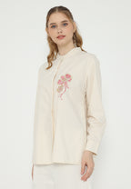 Clara Embroidered Floral Shirt | Cream