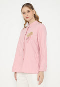Sunset Tops Embroidery Floral | Pink