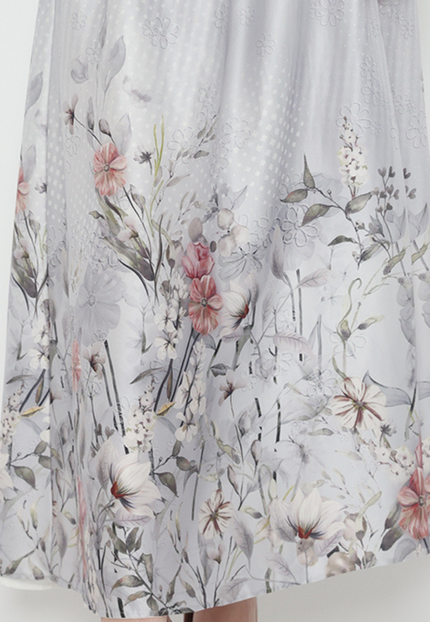 Firyal Armany Floral Skirt In Grey By Brilliant Girl