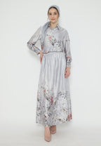 Firyal Tops Armany Silk Floral | Grey