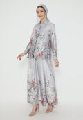 Firyal Tops Armany Silk Floral | Grey