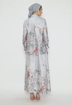 Firyal Tops Armany Silk Floral | Grey