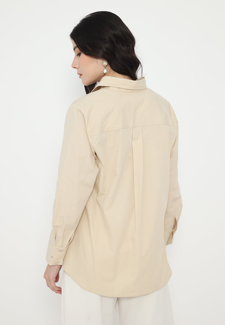 Arletta Shirt With Embroidery | Cream