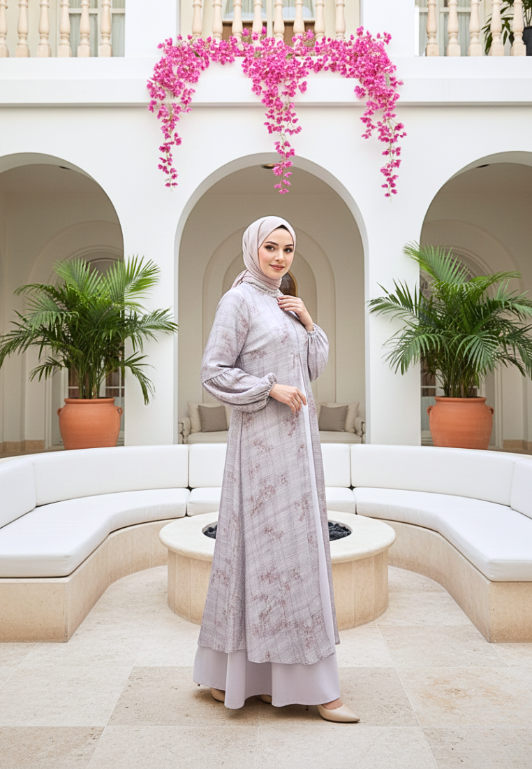 Zuhaira Dress Muslimah Elegance With Puff Slevee By Brilliant Girl