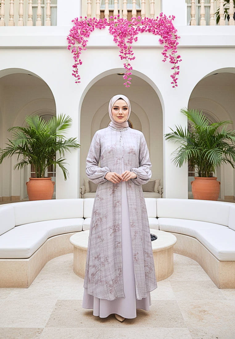 Zuhaira Dress Muslimah Elegance With Puff Slevee By Brilliant Girl