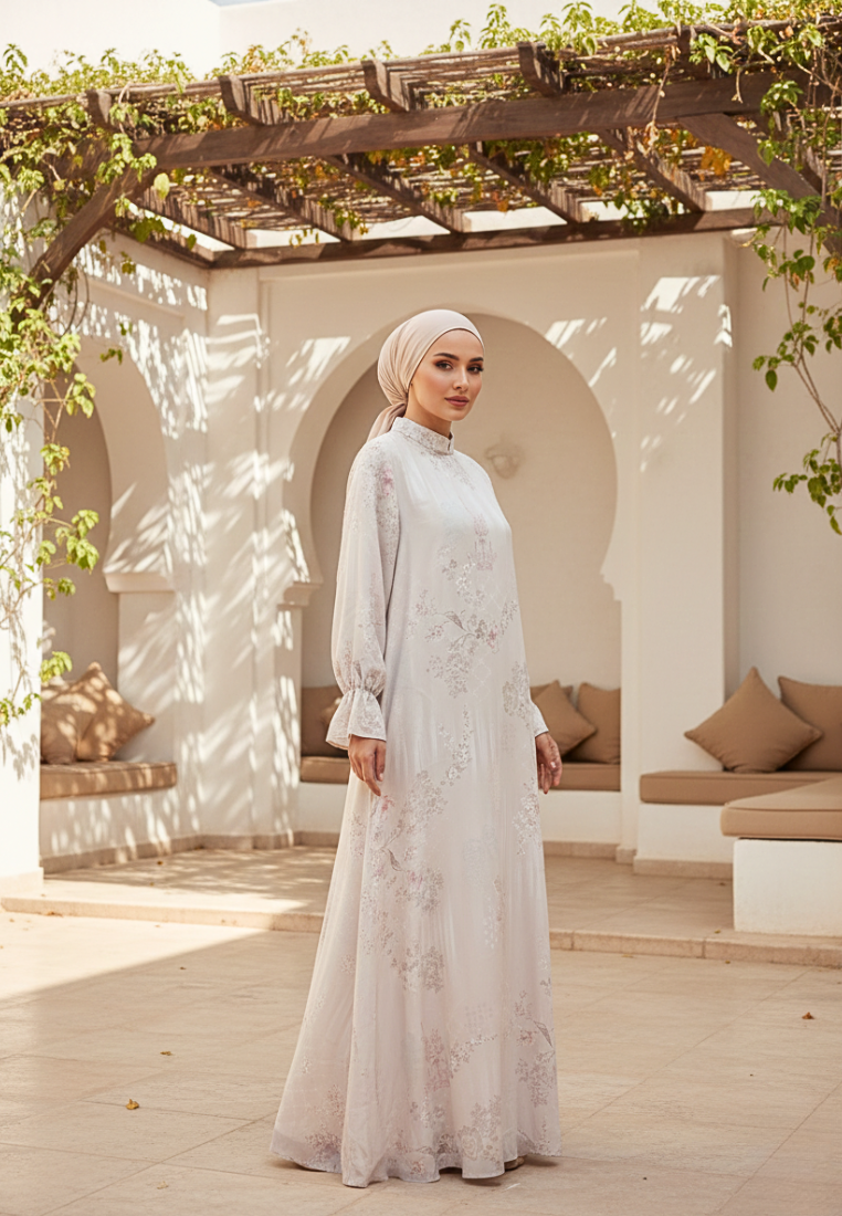 Elenora Muslim With Long Sleve | Cream