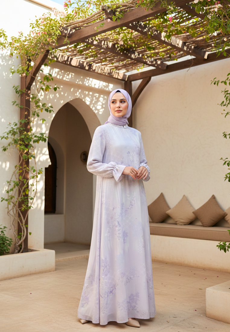 Elenora Muslim Long Dress | Purple