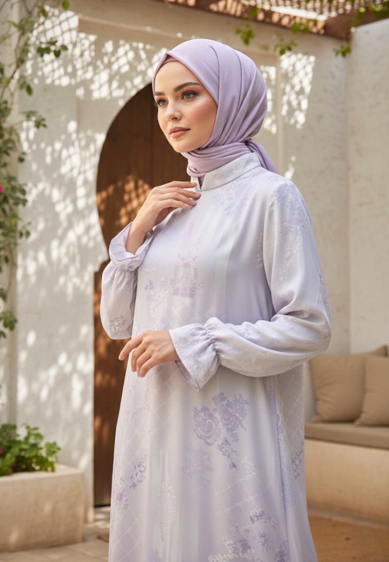 Elenora Muslim Long Dress | Purple