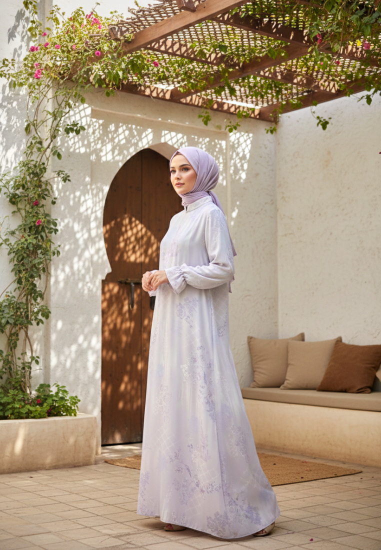 Elenora Muslim Long Dress | Purple