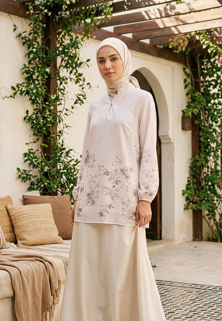 Serelia Blouse Sifon With V neck | Cream