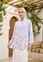 Sarah Floral Print V Neck Blouse | Blue