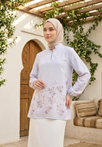 Sarah Floral Print V Neck Blouse | Blue