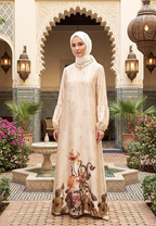 Melanie Muslim Long Dress | Cream