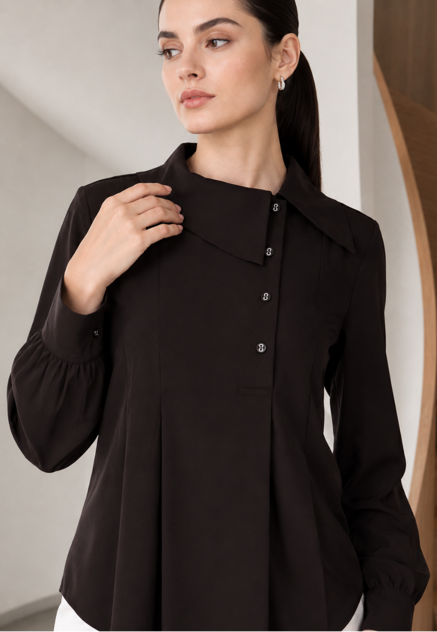 Aurelli Blouse In Black By Brilliant Girl