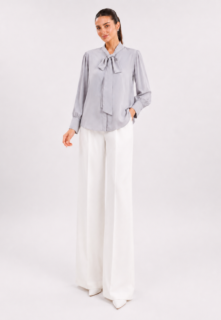 Celesta Blouse With Long Sleeve |Grey|Cream|Pink|Brown