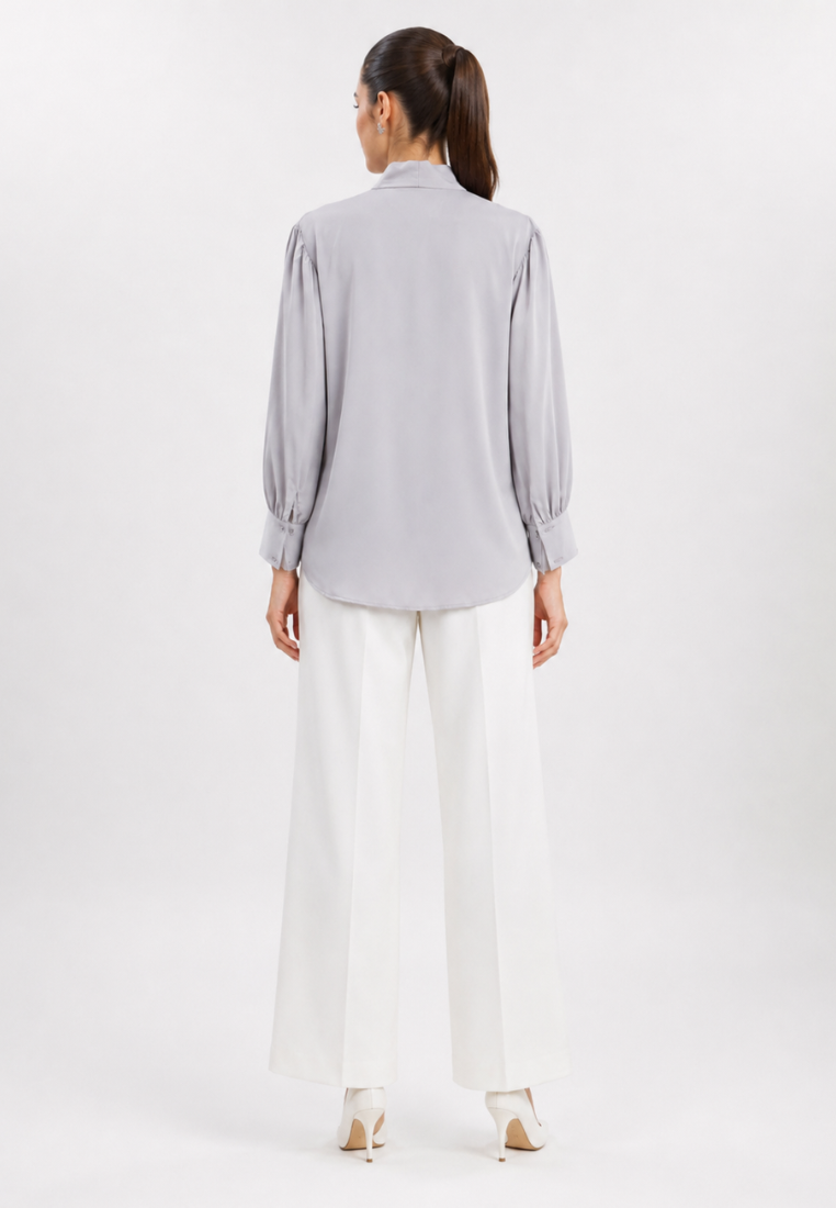 Celesta Blouse With Long Sleeve |Grey|Cream|Pink|Brown