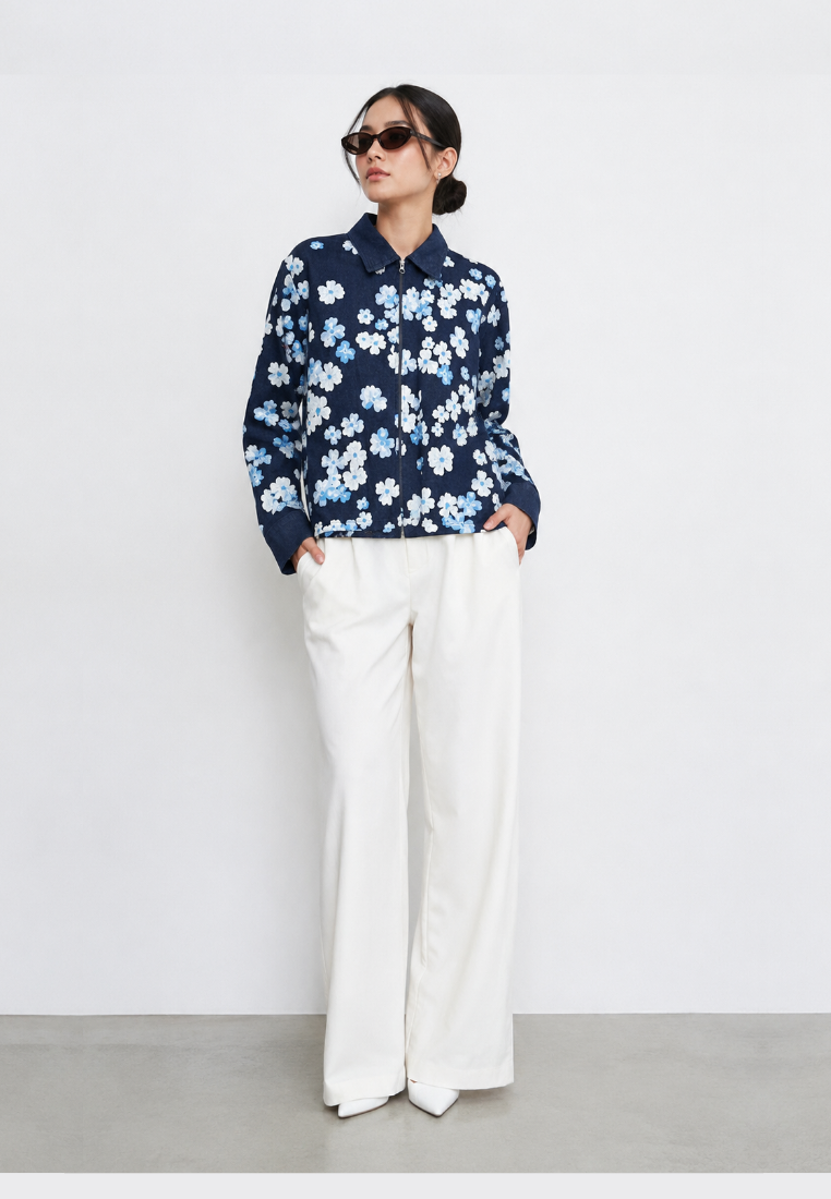 Lunessa Bloom Denim Jacket | Dark Denim