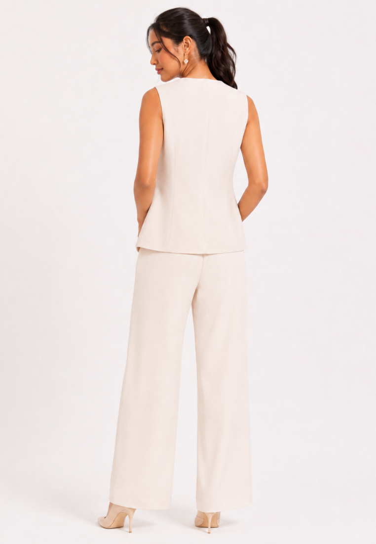 Jeddah Plain Pants | Ivory