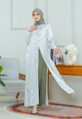 Sunny Floral Printing Muslim Long Dress | Green