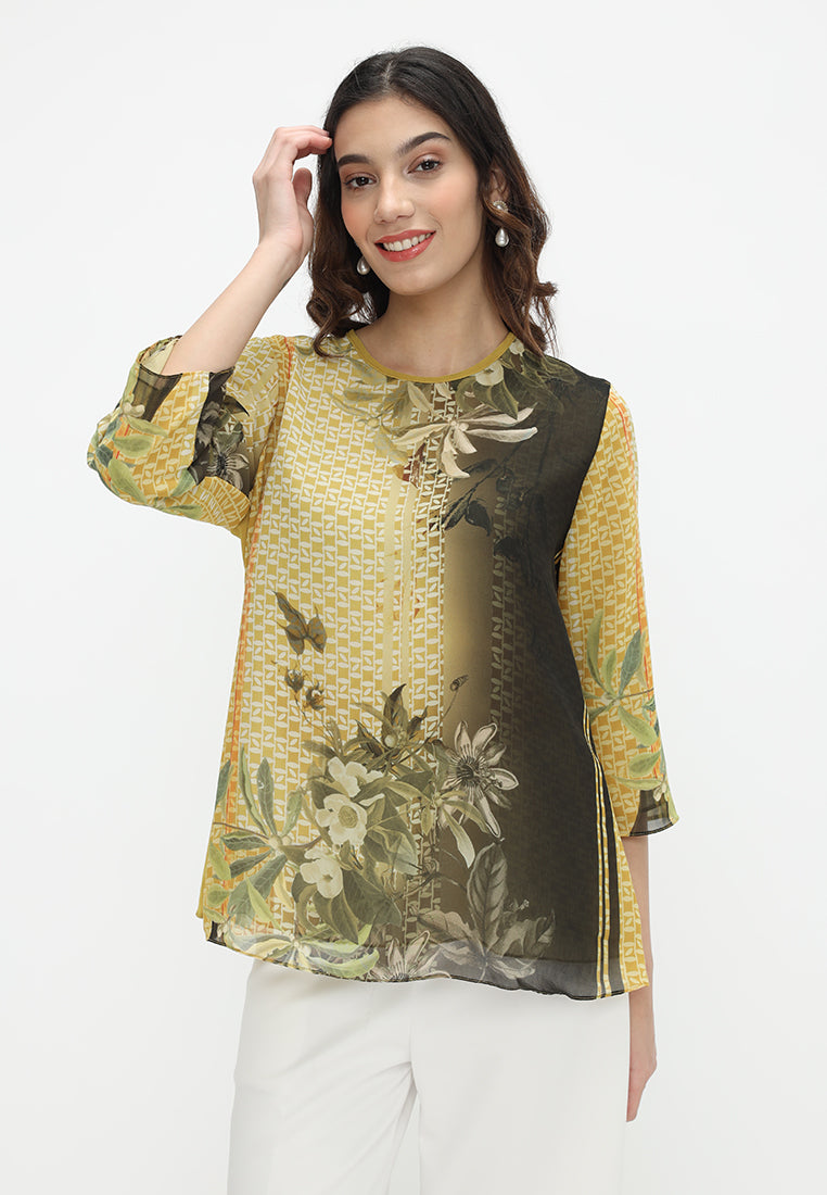 Kezia Chiffon Blouse | Yellow