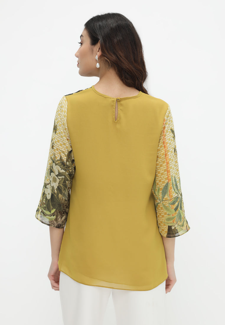 Kezia Chiffon Blouse | Yellow
