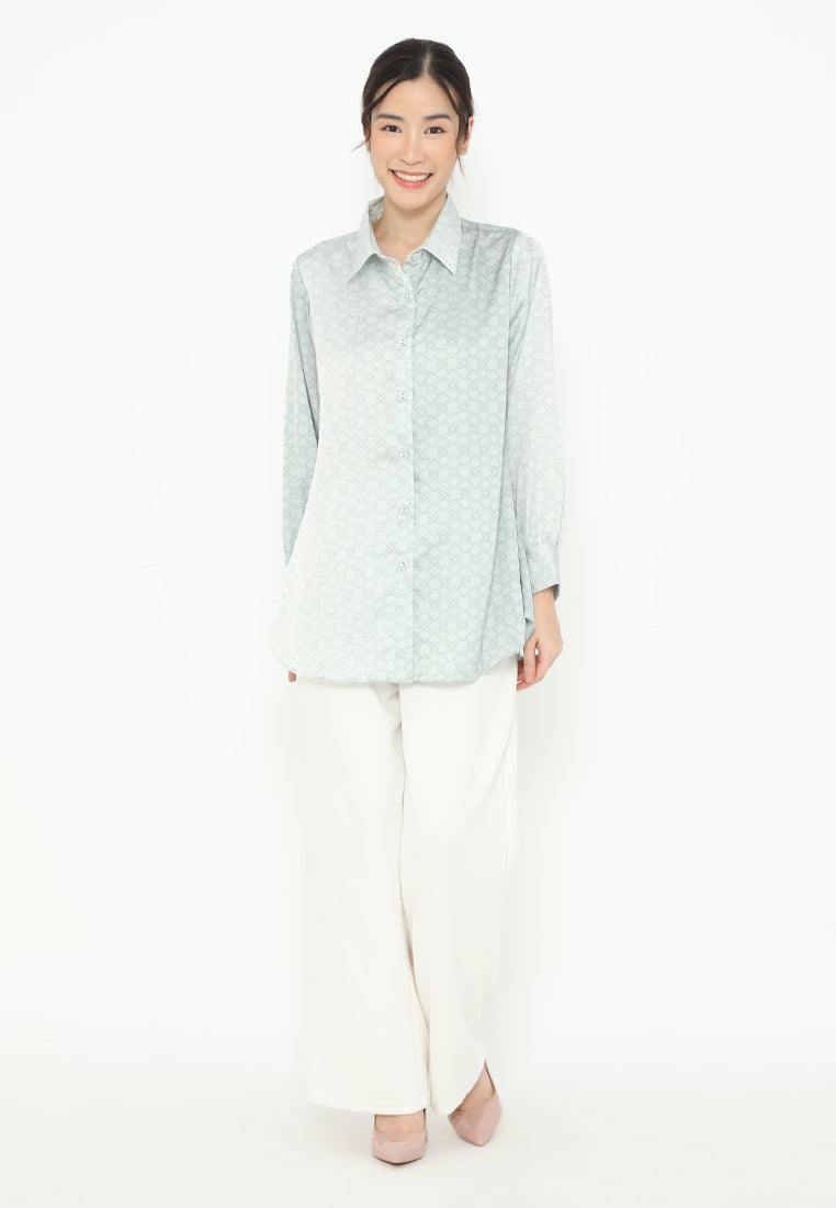 Monogram Shirt With Long Sleeve | Blue