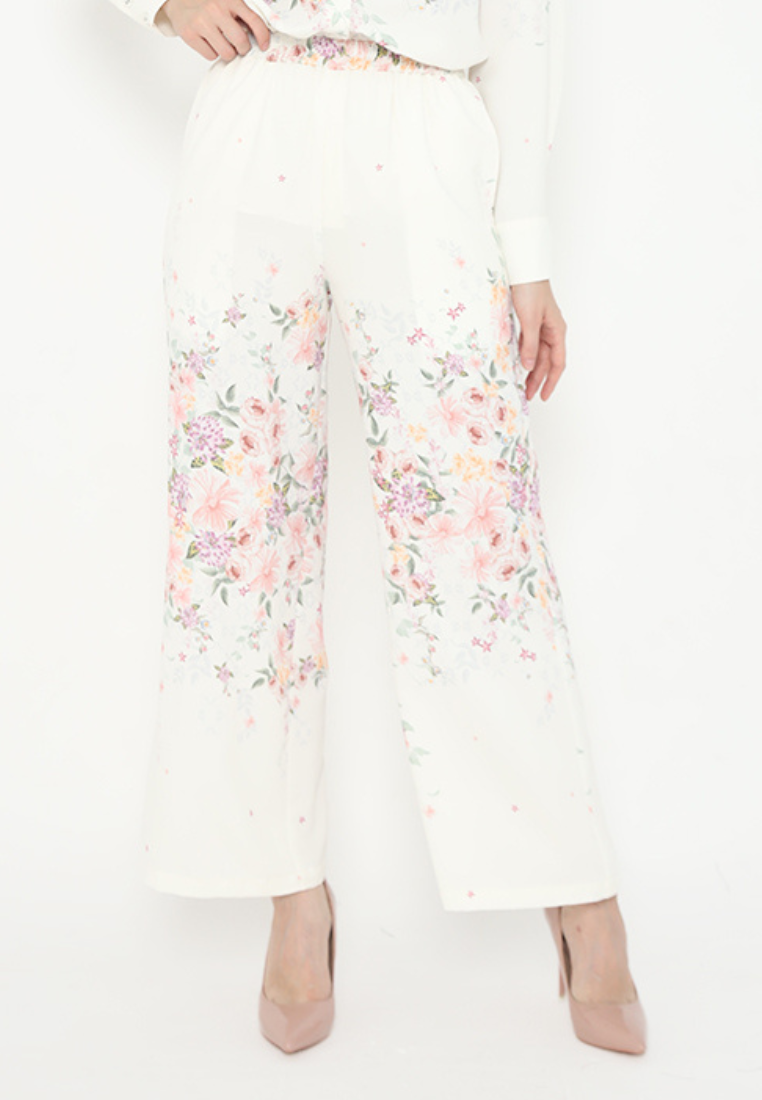 Jardin Floral Cullote In Cream By Brilliant Girl