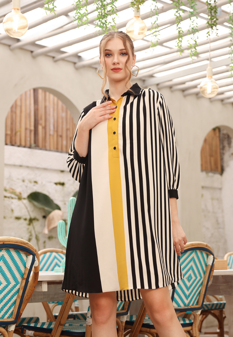 Manalo Stripe Midi Dress | Multicolor