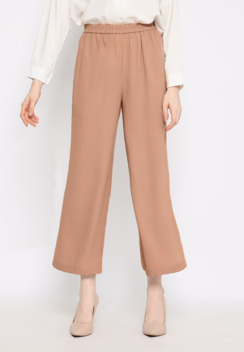Amalia Wide Leg Pants Culotte | Brown
