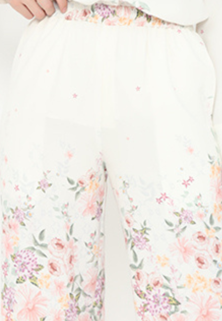 Jardin Floral Cullote In Cream By Brilliant Girl