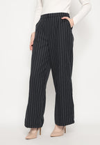 Amalia Stripes Long Pants | Black