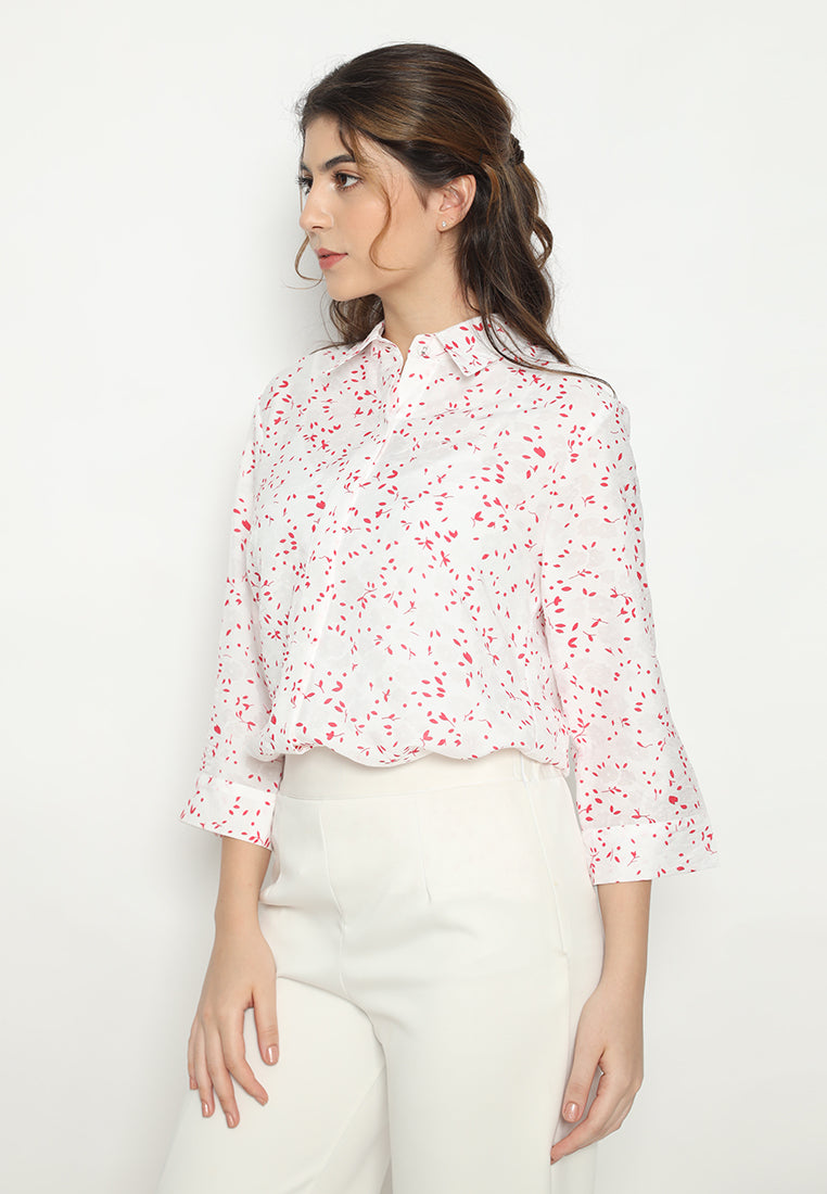 Poshy Red Polkadot Tops | White