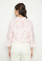 Poshy Red Polkadot Tops | White
