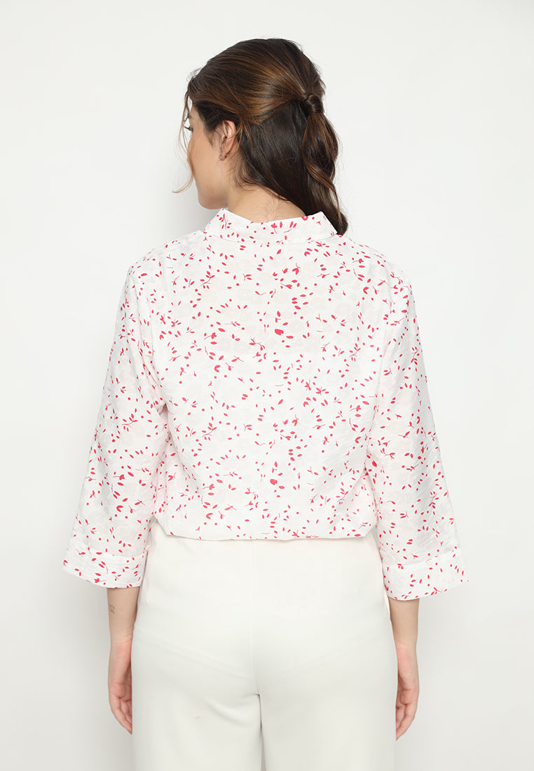 Poshy Red Polkadot Tops | White